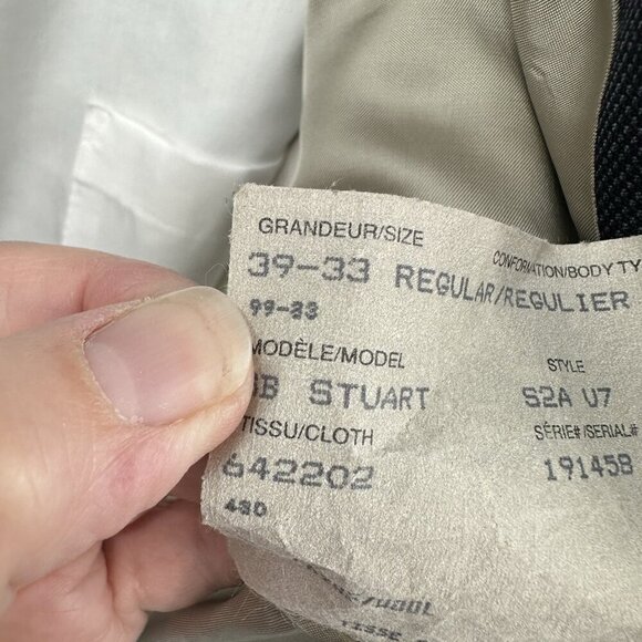 vintage 90s PAUL STUART jacket blazer sport coat two button wool tweed blue 39R - Picture 8 of 14